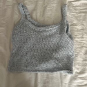 Hollister baby blue sweater tank cropped